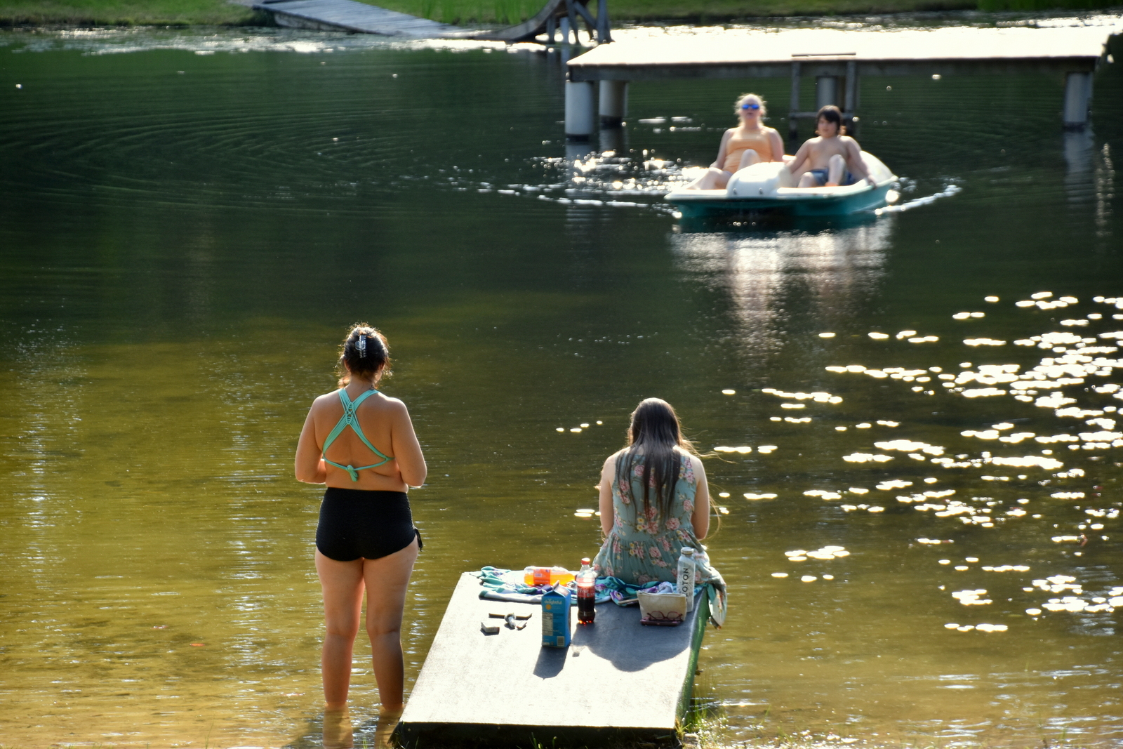 Day at the lake with Monica, Drema, and CJ
